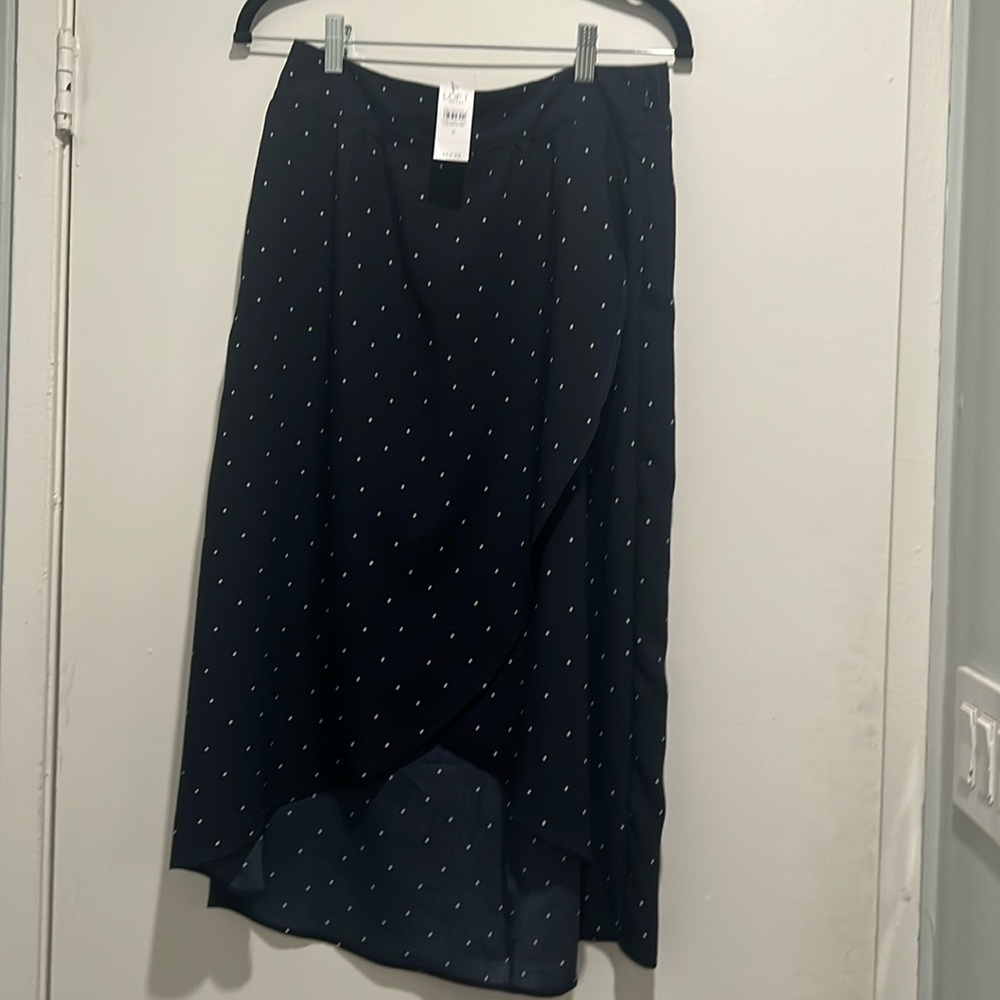 Brand New with Tags – Navy Polka Dot Wrap Skirt